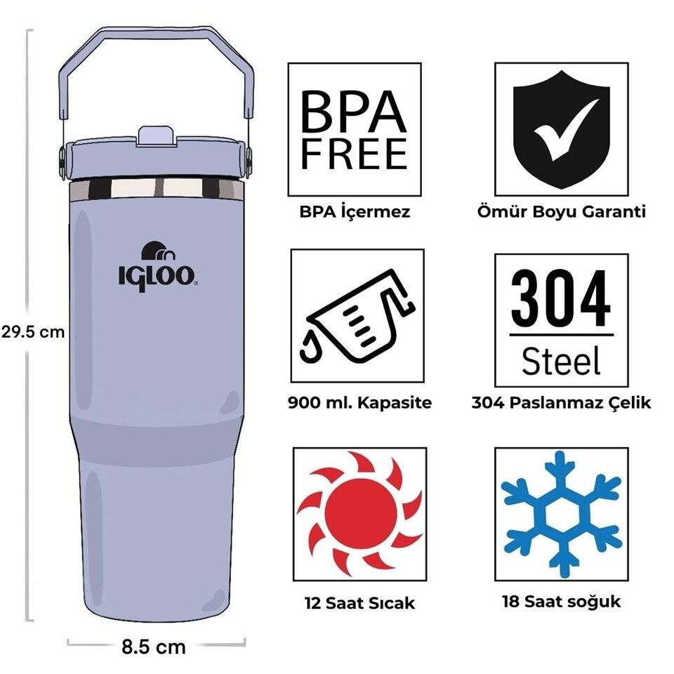 Igloo Powder Termos 900ml-DUMAN MAVİ Termos