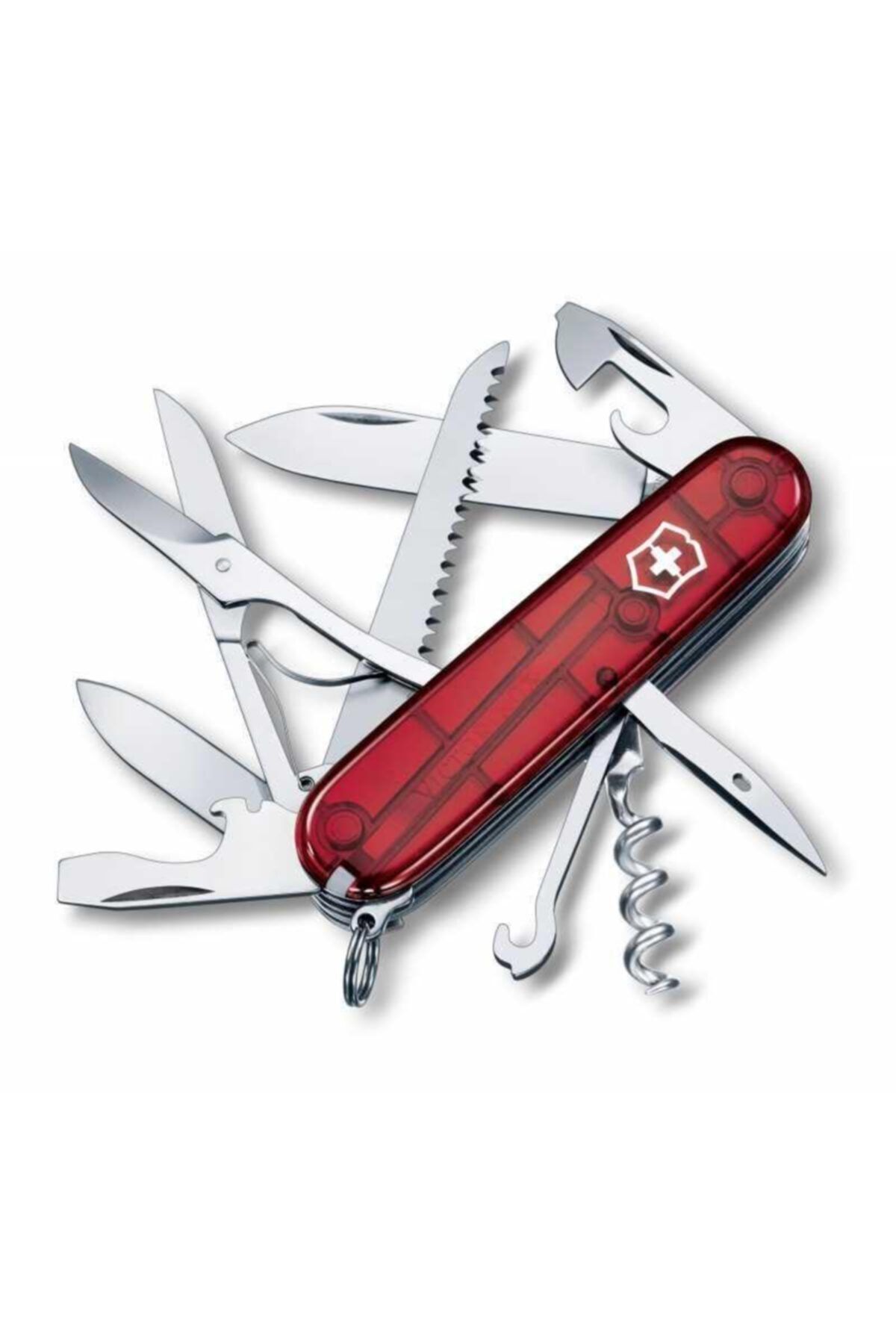 Victorinox Çakı 1.3713.t Huntsman 15 Fonk Şeffaf Kırmızı İsviçre