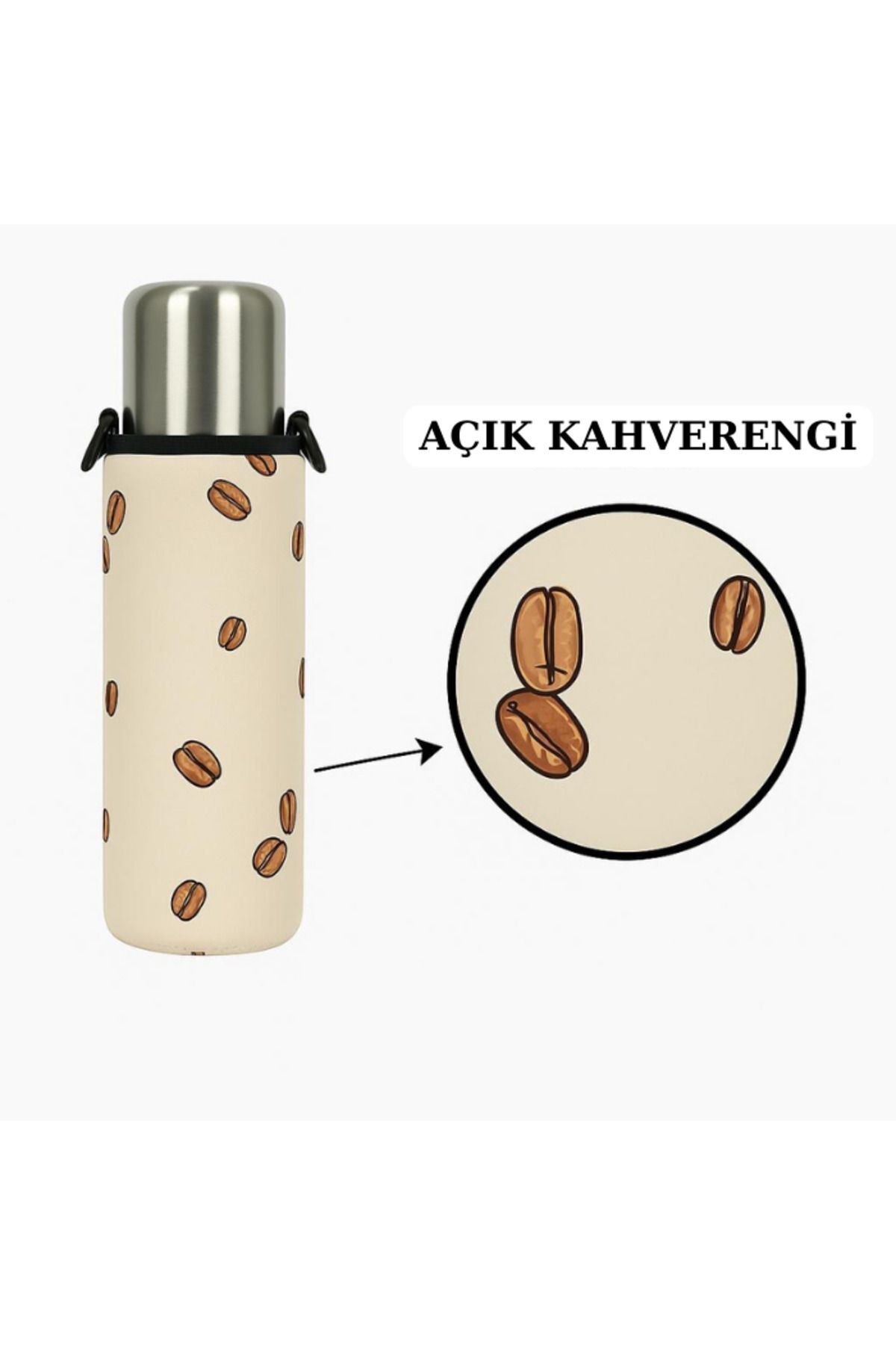 Klasik Kulpsuz 0.75 Lt. ile Uyumlu Omuz Askılı Termos Kılıfı