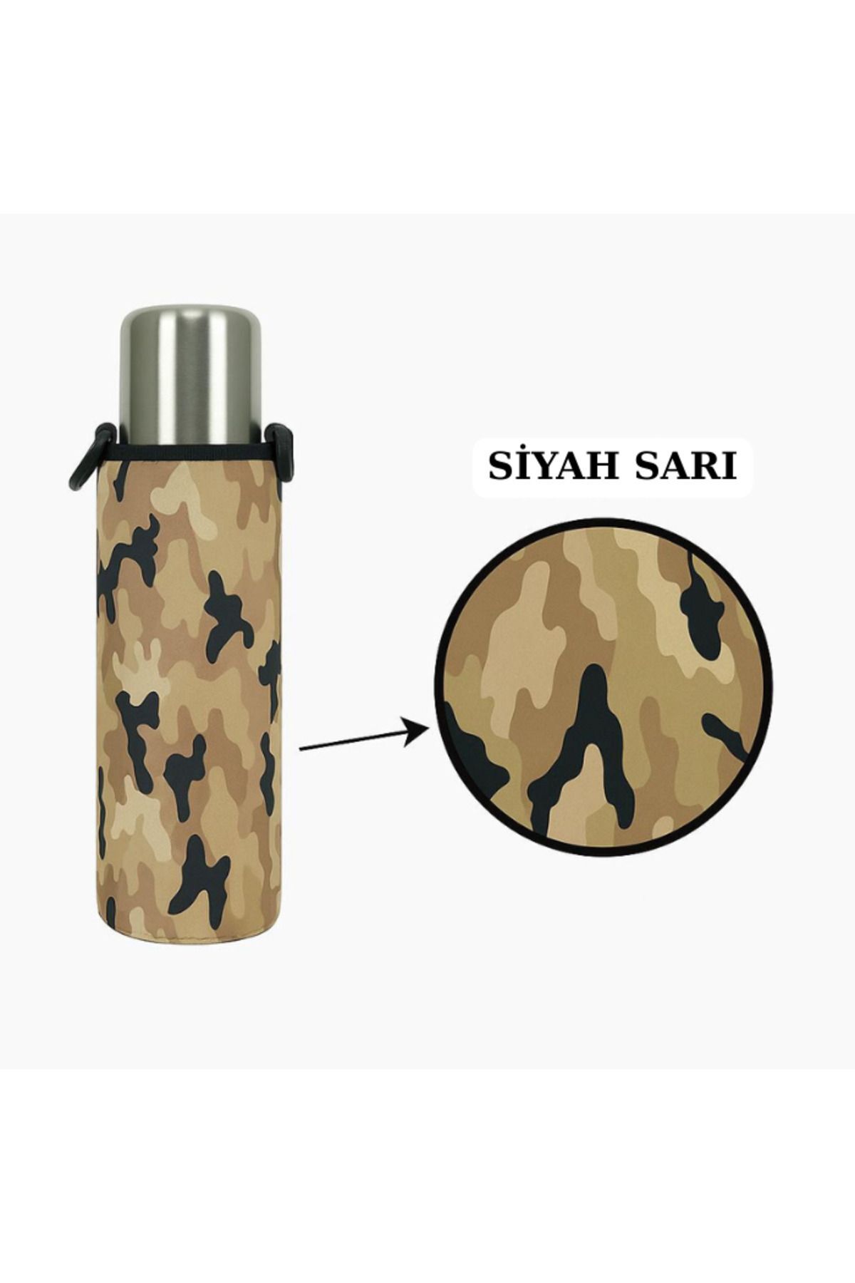 Klasik Kulpsuz 0.75 Lt. ile Uyumlu Omuz Askılı Termos Kılıfı