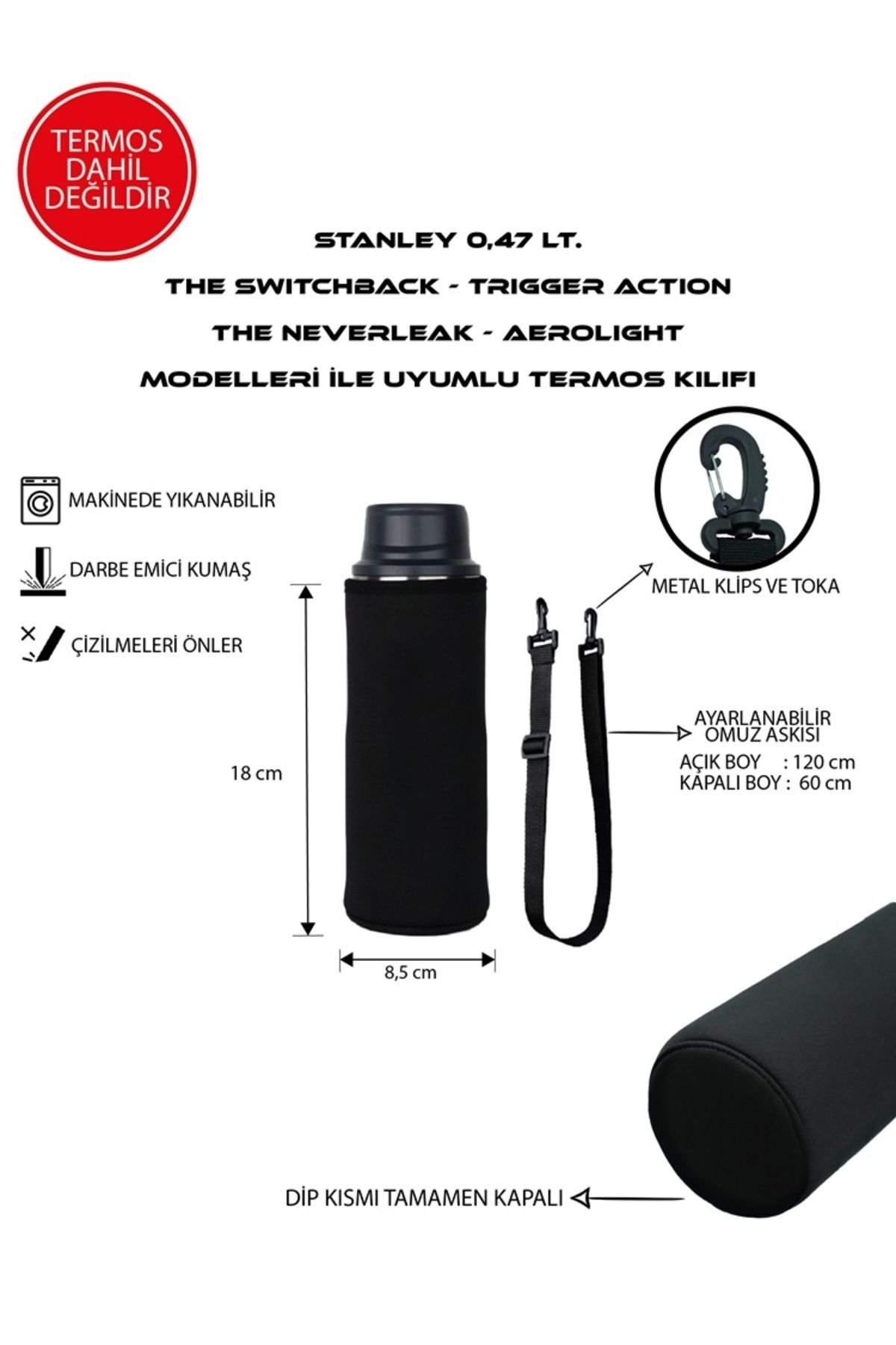 Travel Mug 0.47 Lt. ile Uyumlu Omuz Askılı Termos Kılıfı