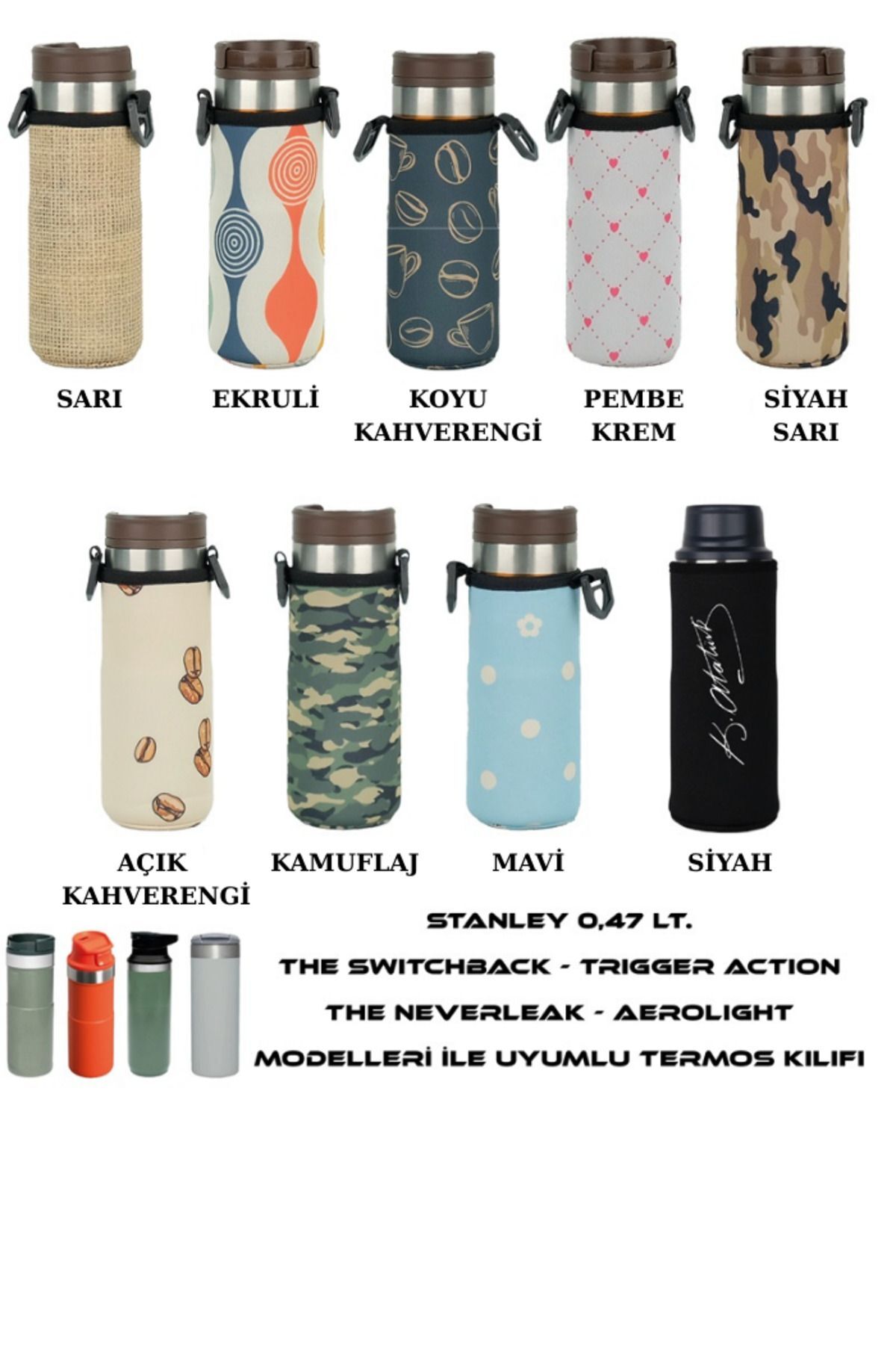 Travel Mug 0.47 Lt. ile Uyumlu Omuz Askılı Termos Kılıfı