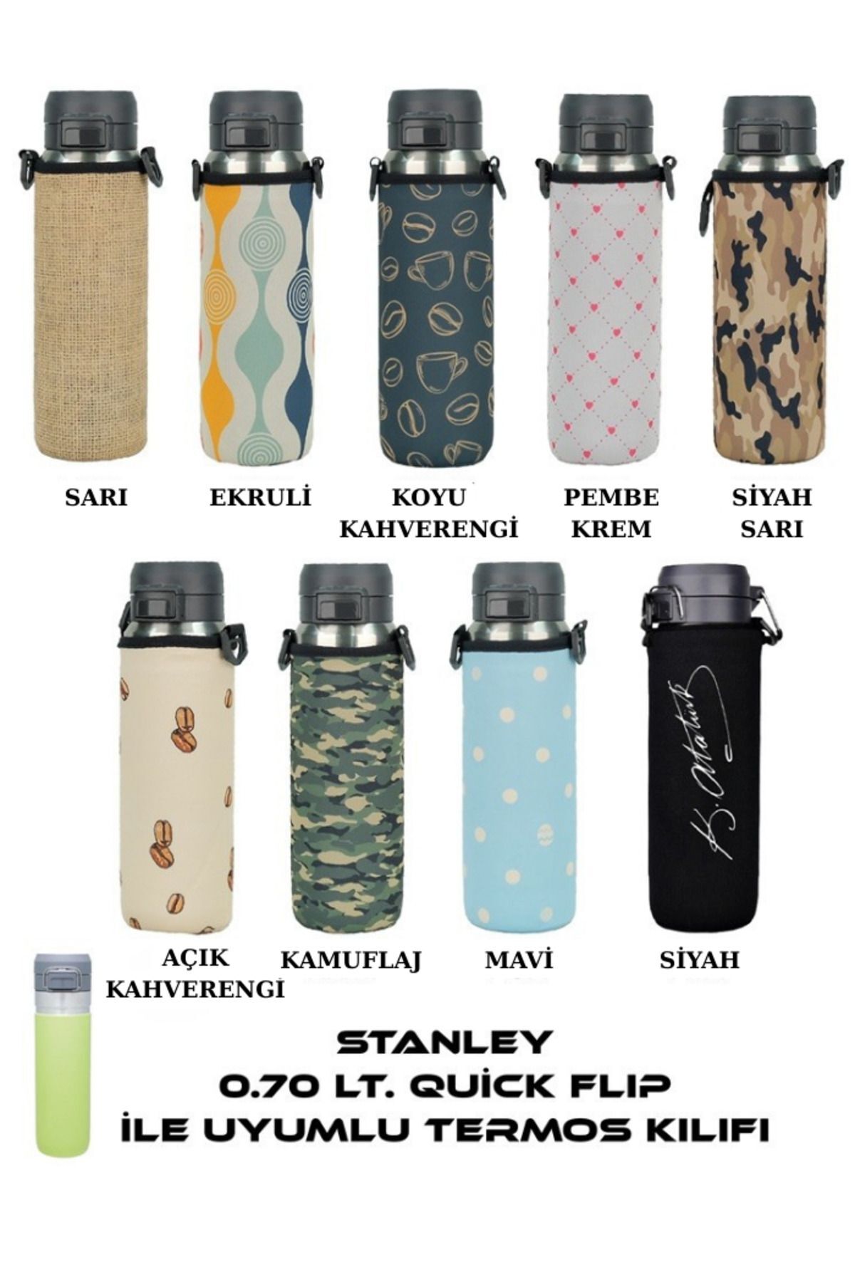 Quick Flip 0.70 Lt. ile Uyumlu Omuz Askılı Termos Kılıfı