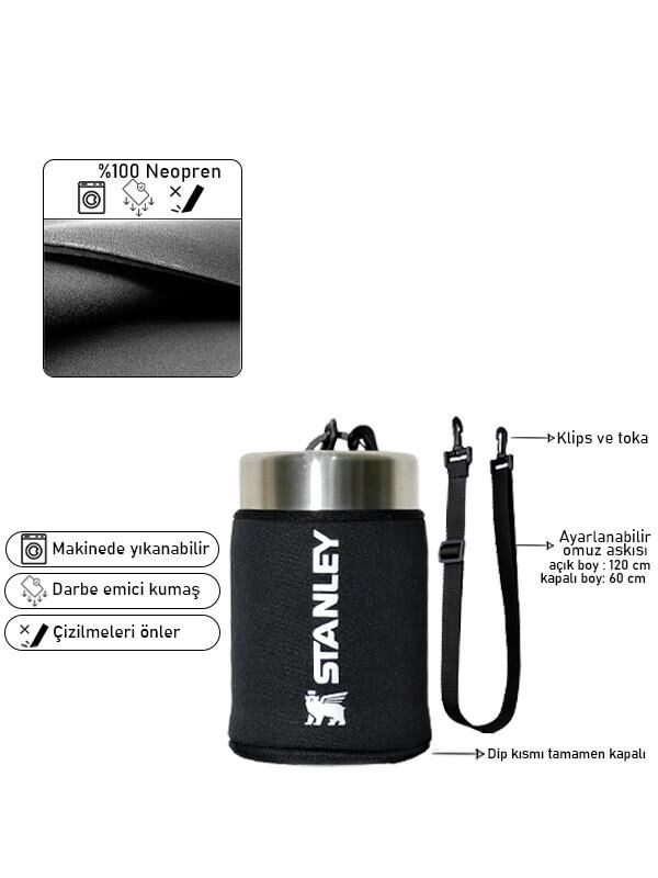 Stanley Safir Kamp Klasik Kaşıklı 0.40 lt Neopren Termos Kılıfı Omuz Askılı