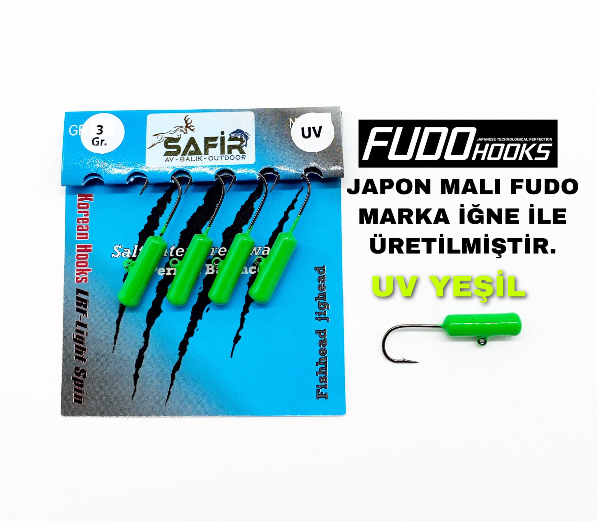 SAFİR ROCKET PLUS UV ve GLOW JİG HEAD (JAPON FUDO İĞNE)