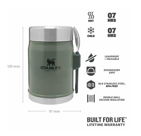 Stanley Klasik Paslanmaz Çelik Yemek Termosu Kaşıklı 0,40 LT