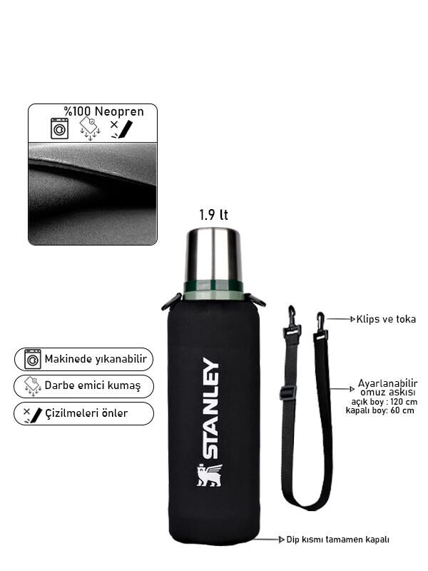 Safir Kamp Neopren Termos Kılıfı Omuz Askılı 1.9 Lt Klasik