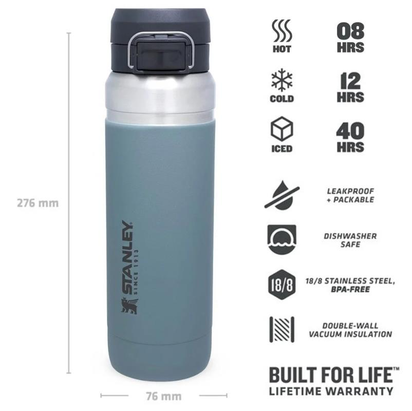 Stanley The Quick Flip Paslanmaz Çelik Termos 0.70 LT Açık Mavi
