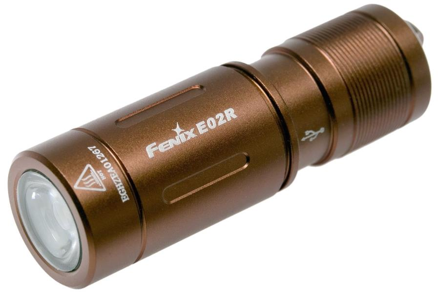 Fenix E02R 200 Lümen Anahtarlık Fener KAHVE