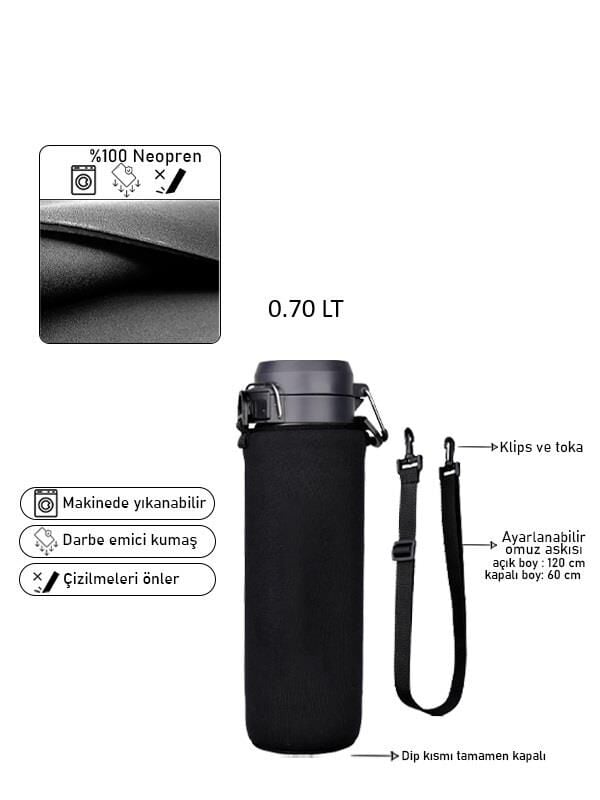 Safir Kamp Stanleye 0.70 Lt. Quick Flip Termos ile Uyumlu Omuz Askılı Kılıf