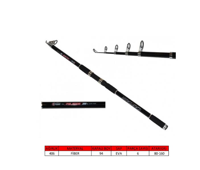 Captain 1750 Pelagos 360cm Tele Surf Kamış 3.60cm 80-160gr Atar