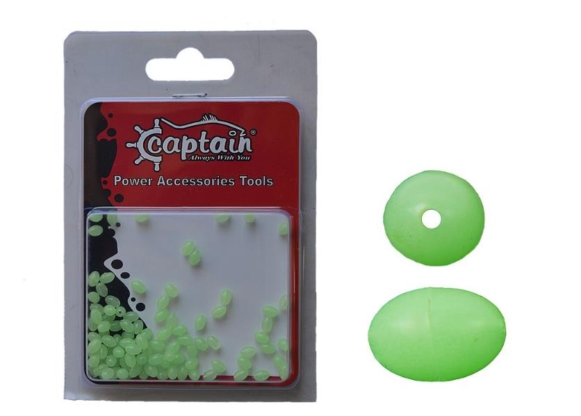 Captain Glow Boncuk Oval Çapari ve Takım Boncuğu 6mm 100'lü Paket