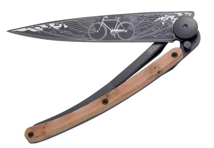 Deejo Black 37g Bisiklet Motifli Ardıç Ağacı Çakı