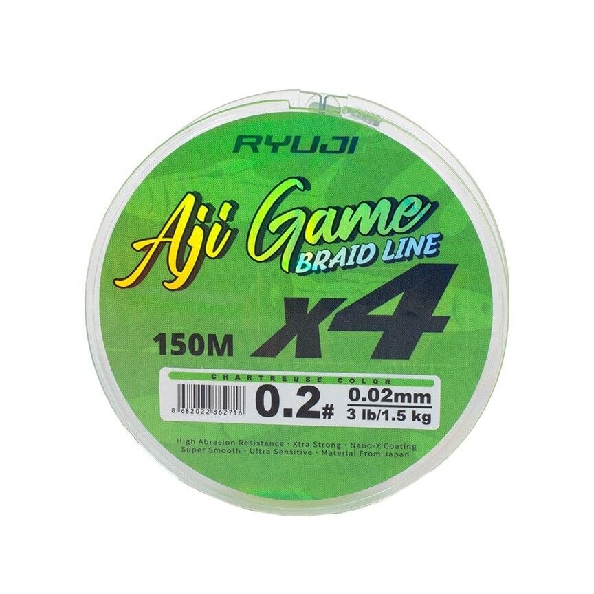 RYUJI AJI GAME 4X,150M, CHARTREUSE İP MİSİNA