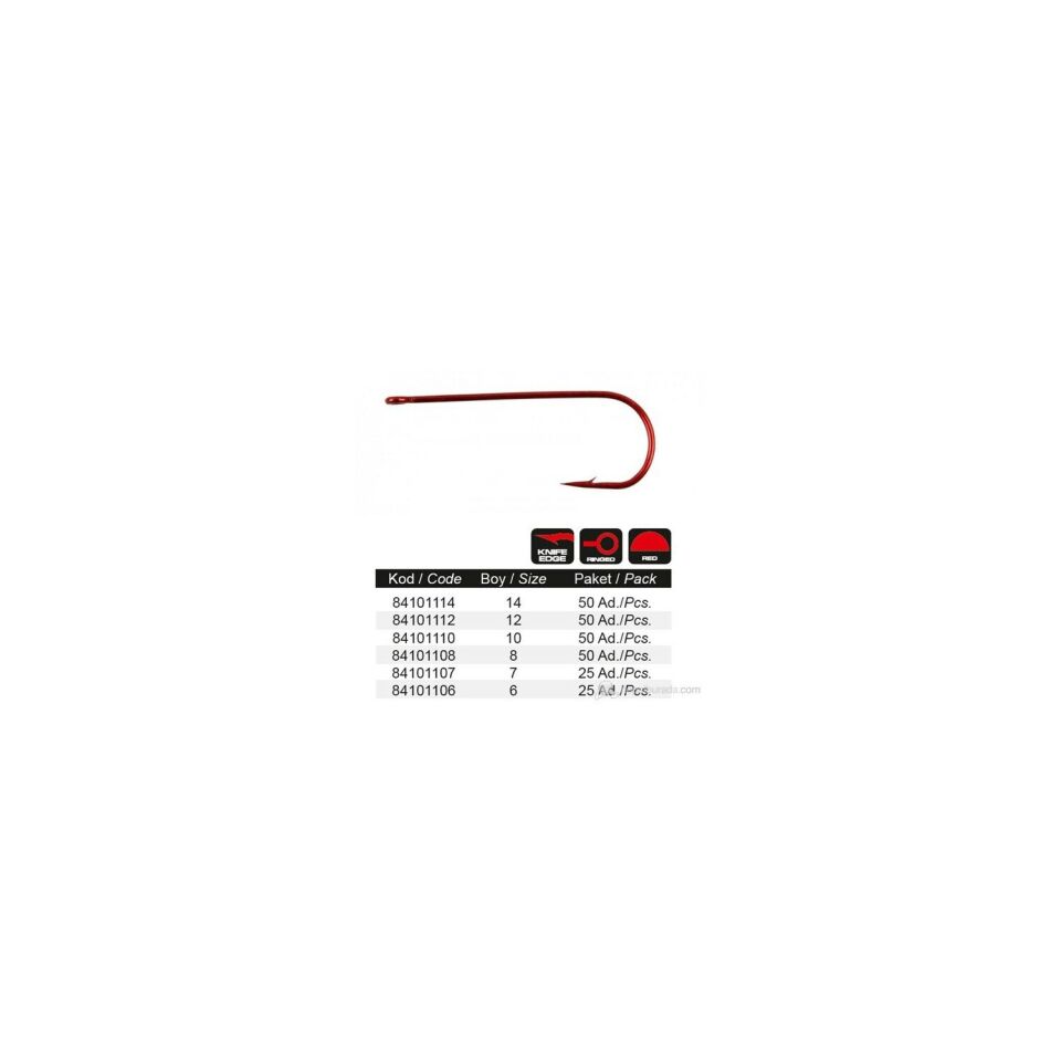 PROTACKLE TORO 5115 KIRMIZI HALKALI İĞNE (50 ADET)
