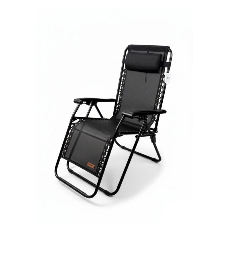 Madfox EasyRest Katlanır Şezlong Sandalye SİYAH