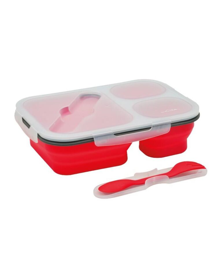 NURGAZ SİLİKON KATLANABİLİR ÜÇ GÖZLÜ YEMEK SETİ