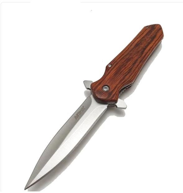 Mtech Ahşap Kabzeli Otomatik Çakısı Çelik