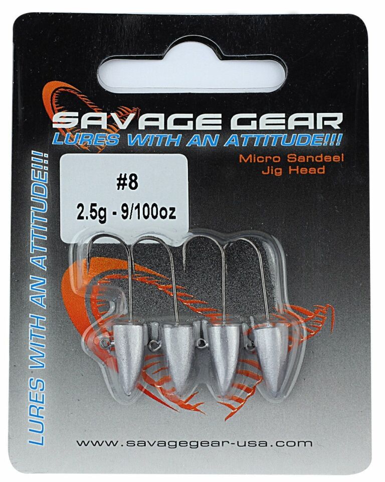 Savage Gear LRF Micro sandeel jigghead 1,5g #8 4pcs