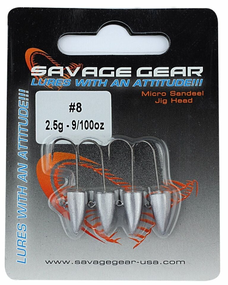 Savage Gear LRF Micro sandeel jigghead 1,5g #8 4pcs