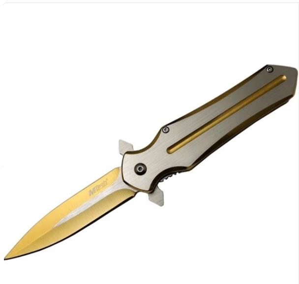 M-Tech Yarı Otomatik Gold Renk Çakı Çok Amaçlı Kamp Çakısı