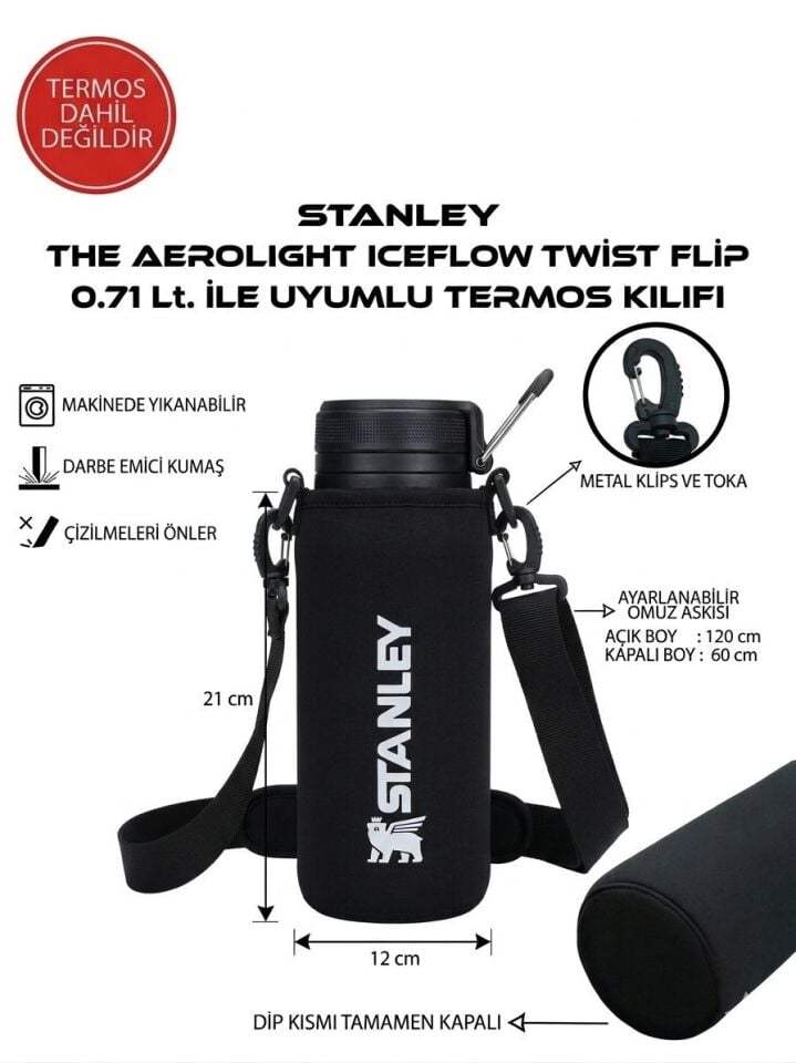 Safir Kamp Stanleye The Aerolight  İceflow Twist Flip 0.71 Lt ile Uyumlu Omuz Askılı Kılıf