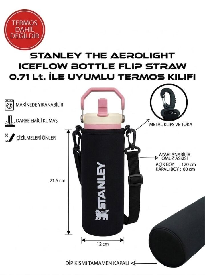 Safir Kamp Stanleye The Aerolight  Bottle Flip 0.71 Lt ile Uyumlu Omuz Askılı Kılıf