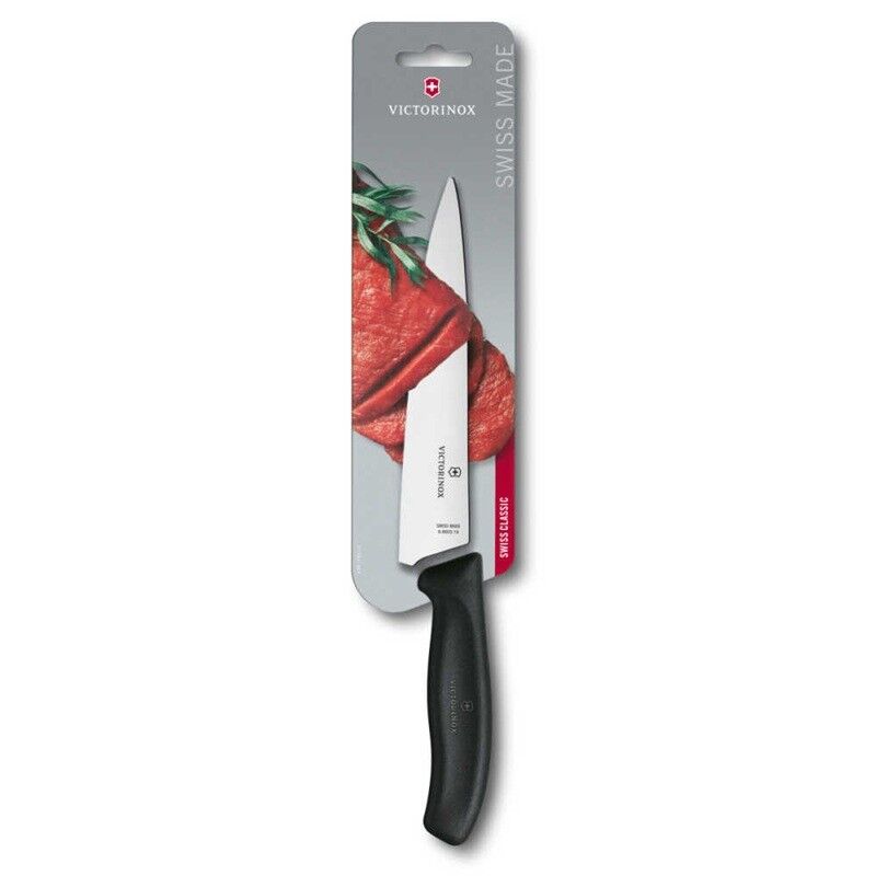 Victorinox 6.8003.19B 19cm Siyah Doğrama Bıçağı, Blisterli Paket